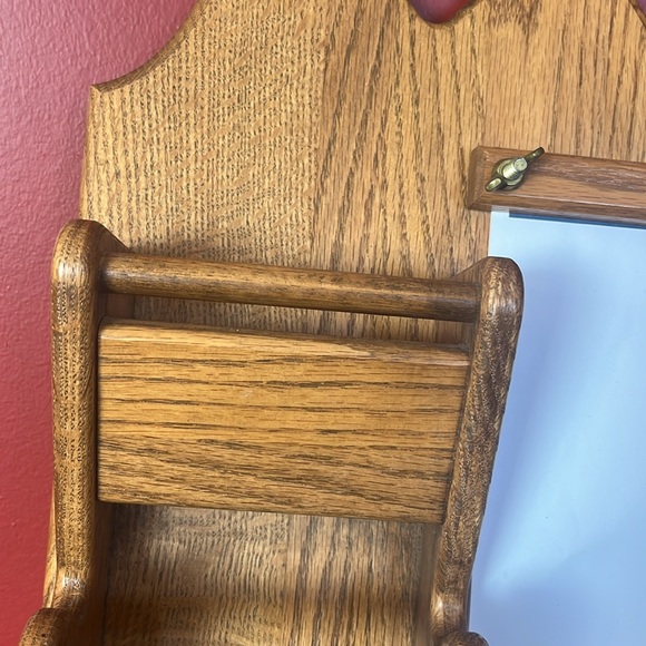 Like new solid oak organizer - Picture 2 of 13